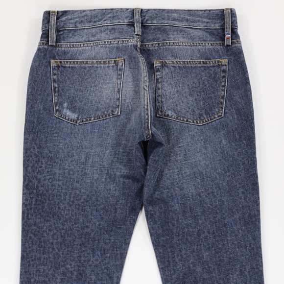 Etienne Marcel Women's Leopard Distressed Tapered Denim Jeans Blue Size 27 - Picture 5 of 9